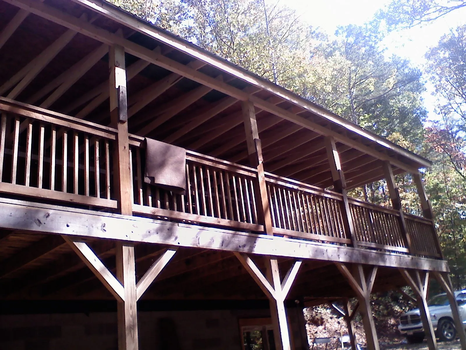 Timber framing under a new elevated porch and deck — Roof Leak Repair in Appleton by Roofing Brothers